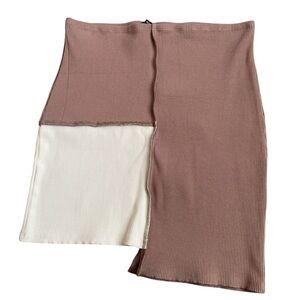 NWOT Womens Naked Wardrobe asymmetrical ribbed mini skirt. Size 1.